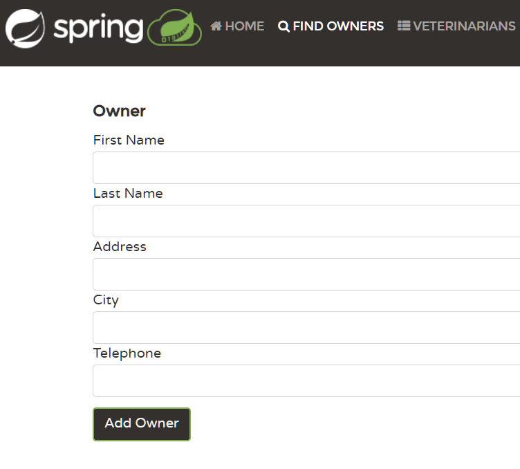 8 Spring PetClinic Sample Application