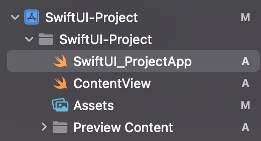   SwiftUI 인터페이스로 생성할 경우 나오는 파일 구조