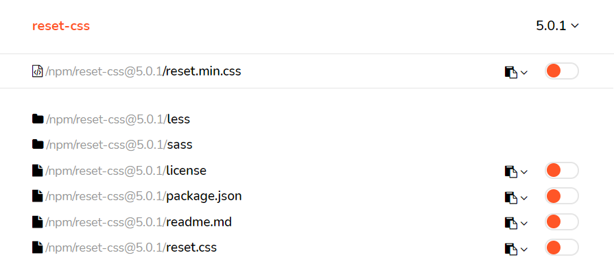 JS Deliver의 reset-css
