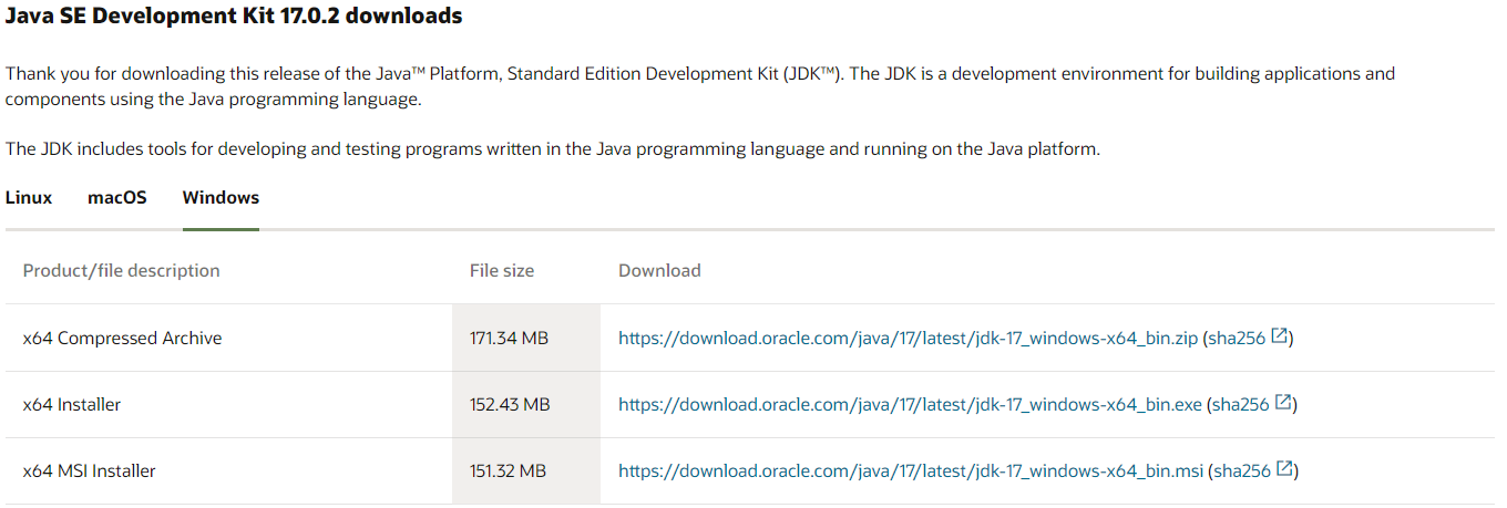 JDK 17 버전 다운로드