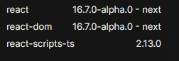 리액트 버전 16.7.0알파