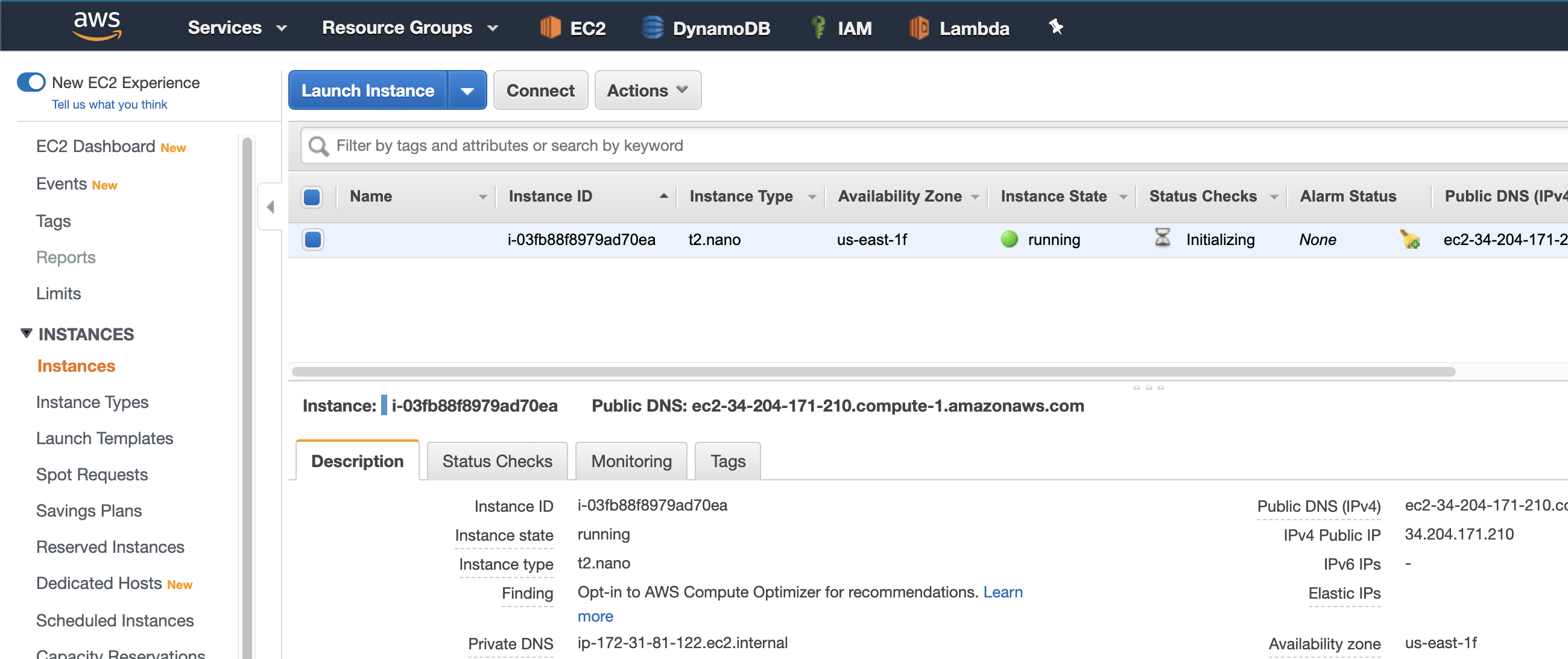 ec2 instances page