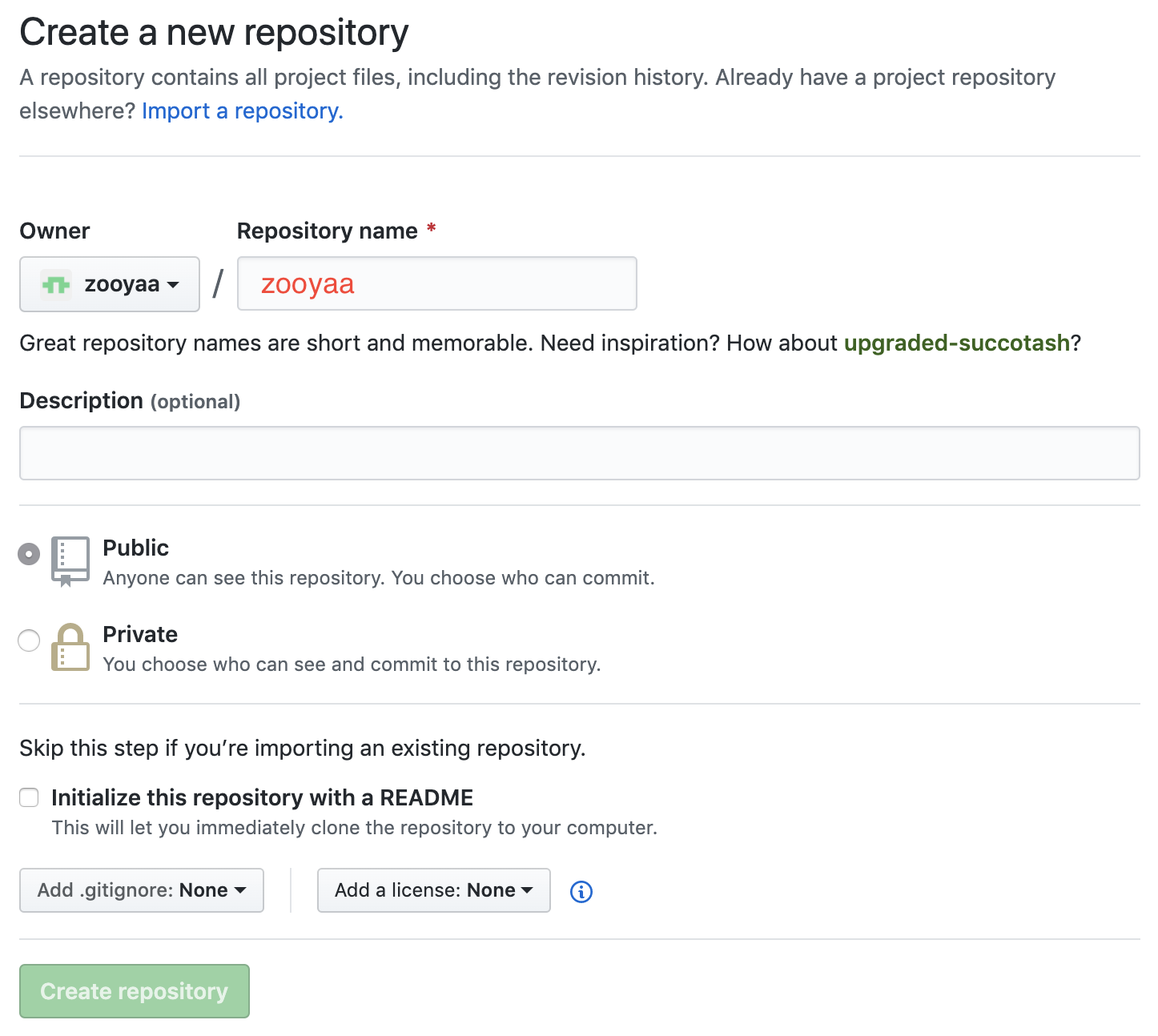 github-create-repository