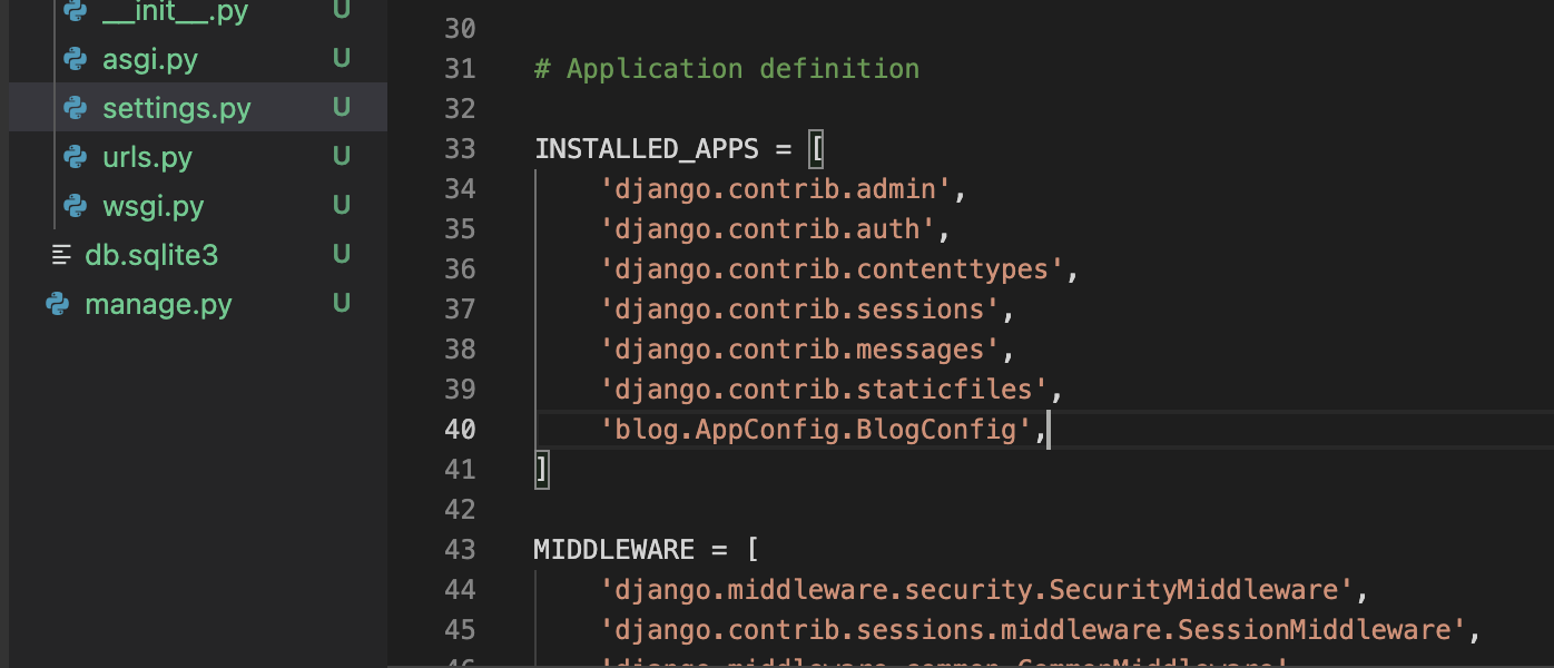 settings.py에 앱을 추가
