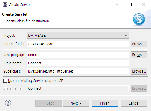 Connect servlet 만들기