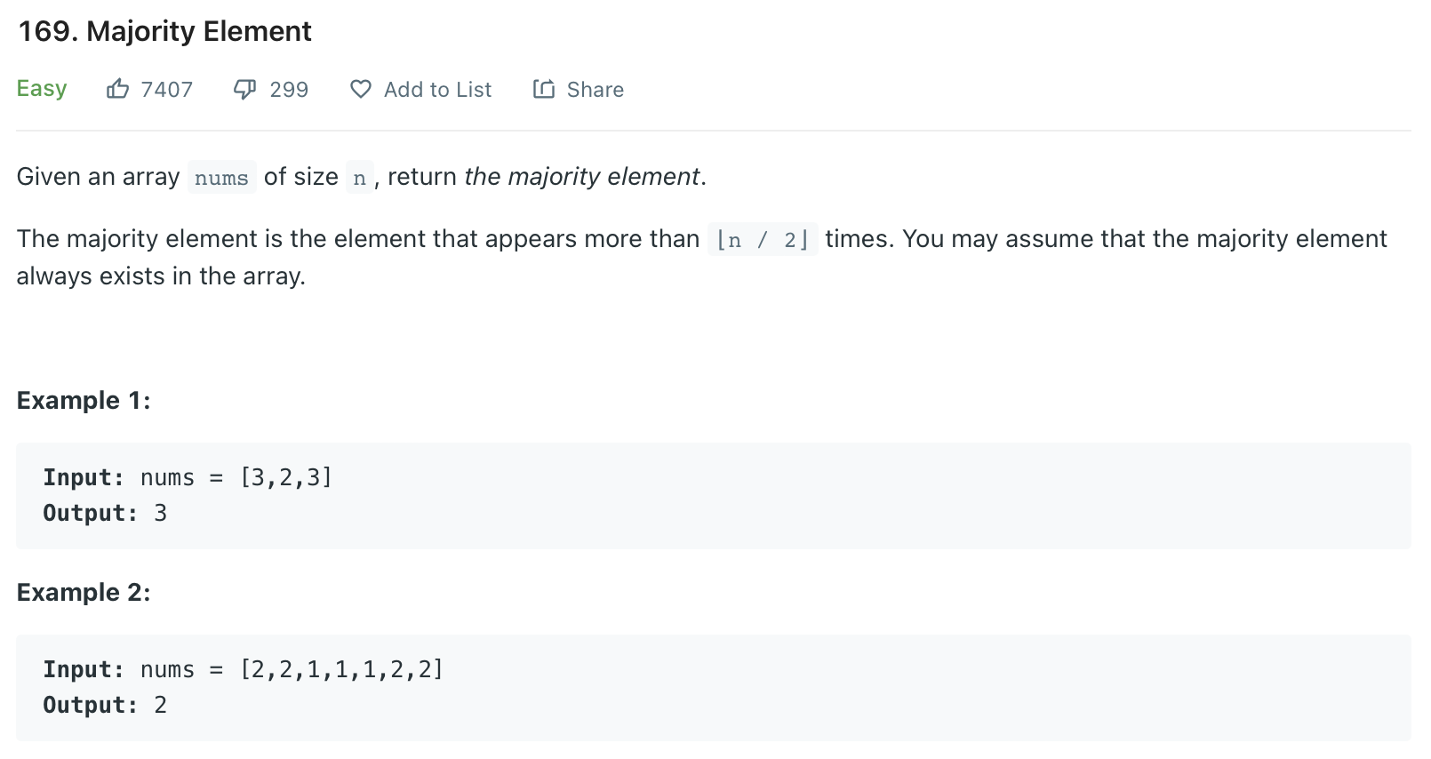 169. Majority Element