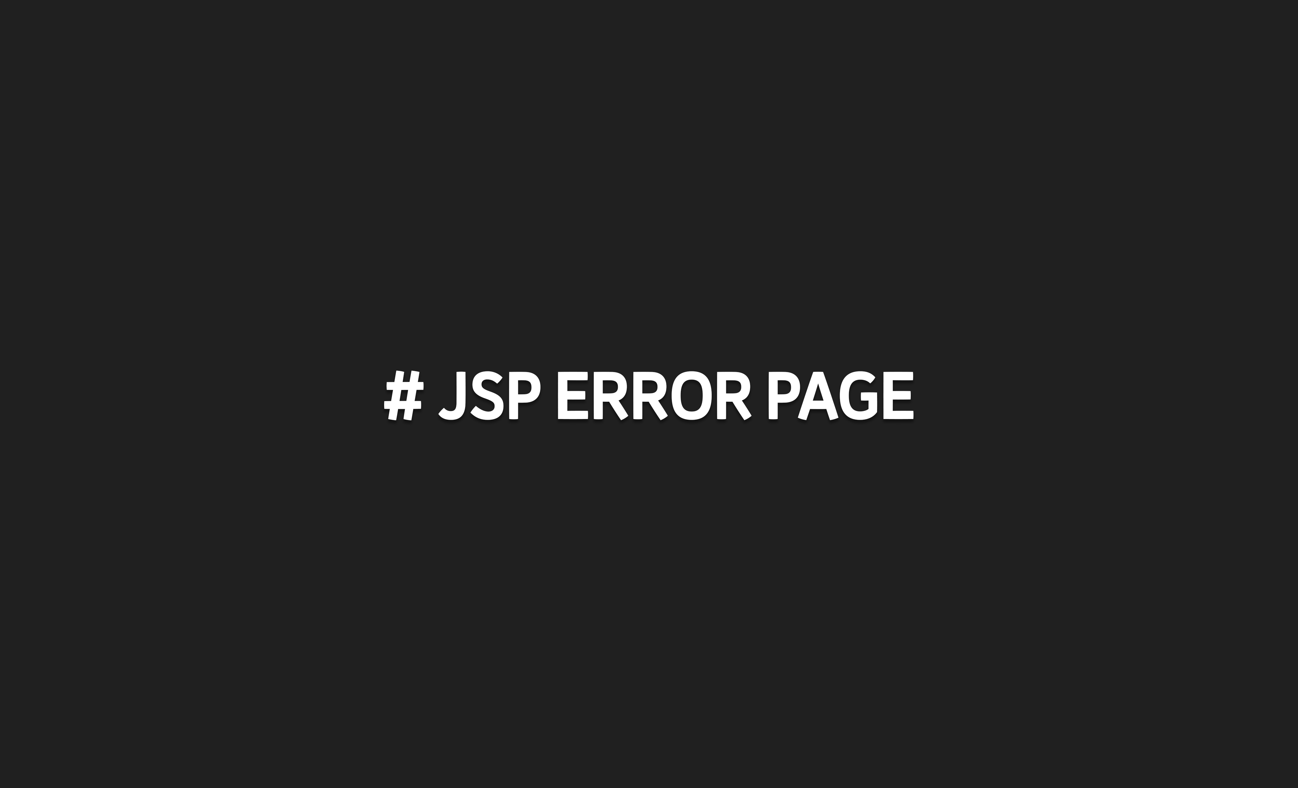 JSP Error Page 에러 페이지