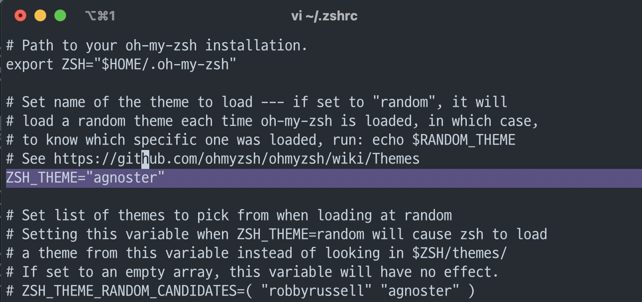 screenshot of .zshrc
