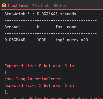 실패 - 테스트 컴파일만 가능한 상태