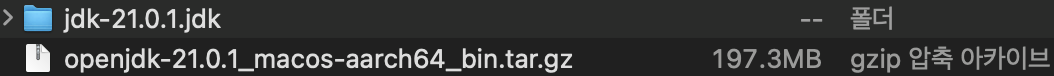 mac M1 Java 21 다운로드(OpenJDK)