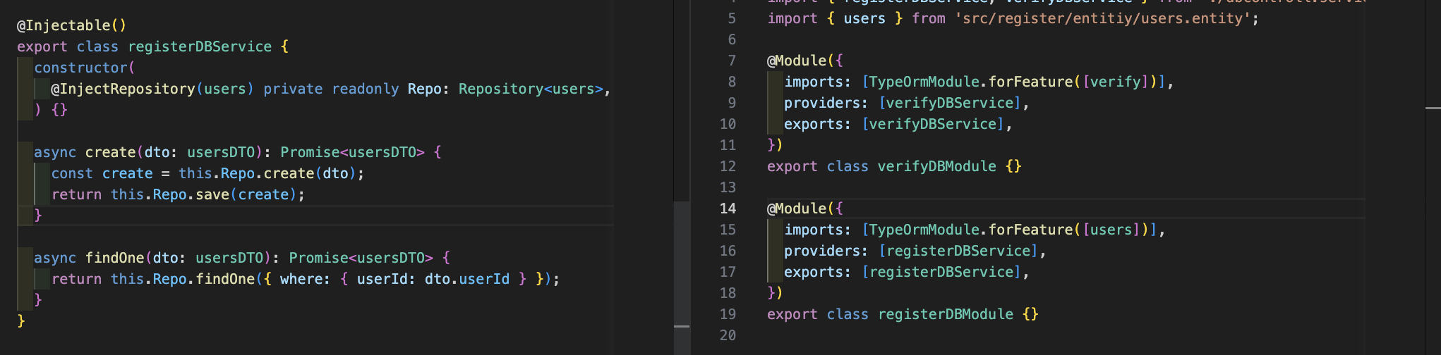 Nest js Register