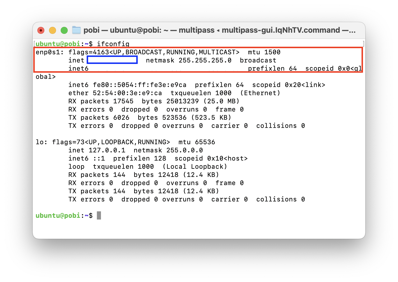 ifconfig correct