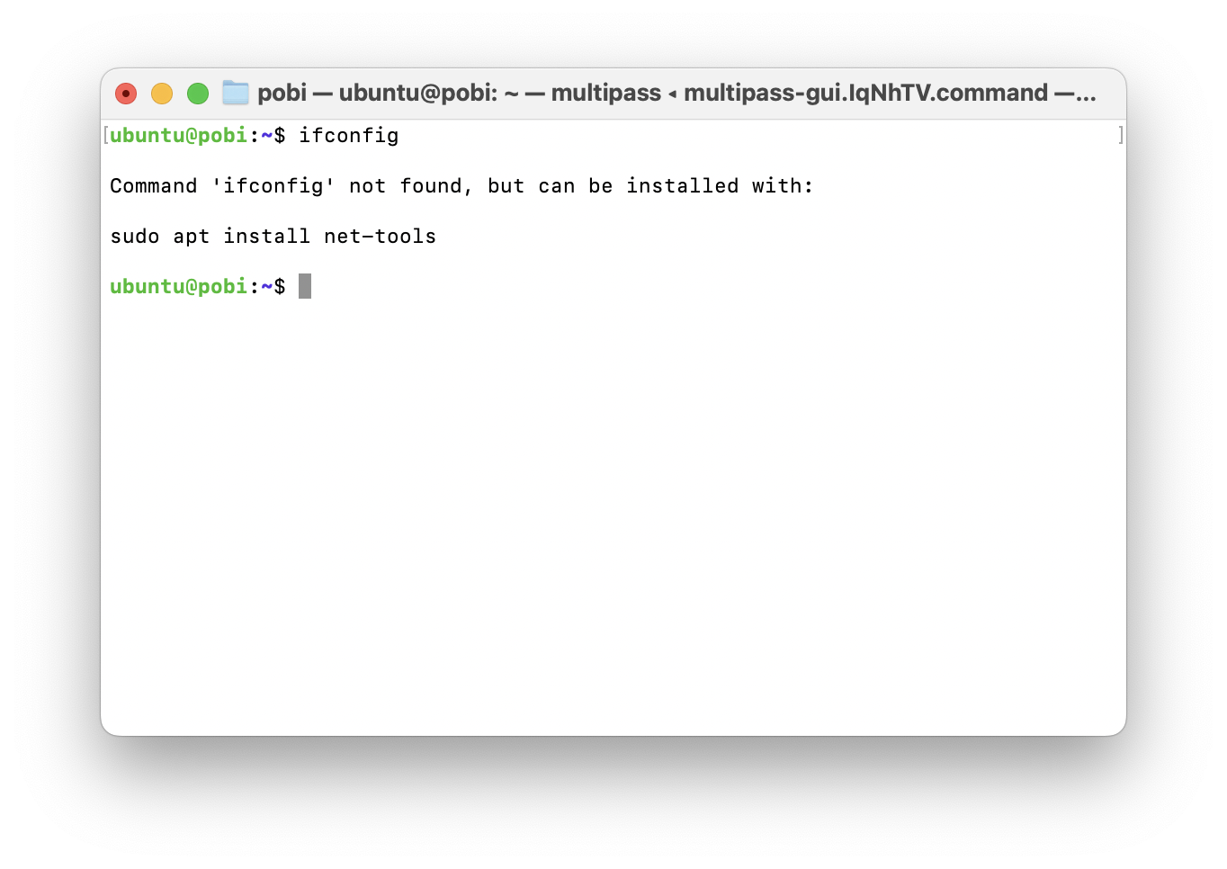 ifconfig error