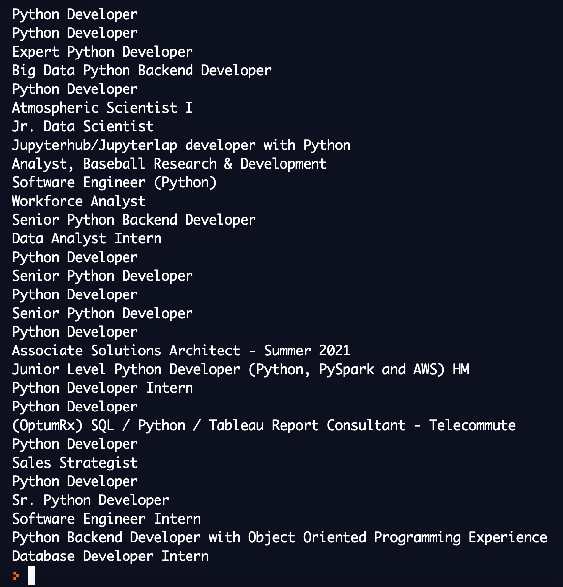 [Python] Python으로 웹 스크래퍼 만들기 (2.6 Extracting Titles)