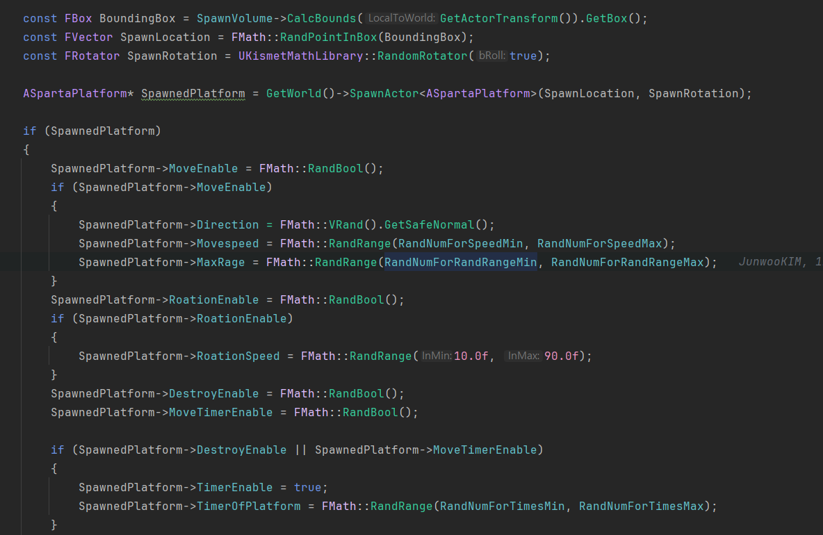 Unreal C++ 플렛폼 이동