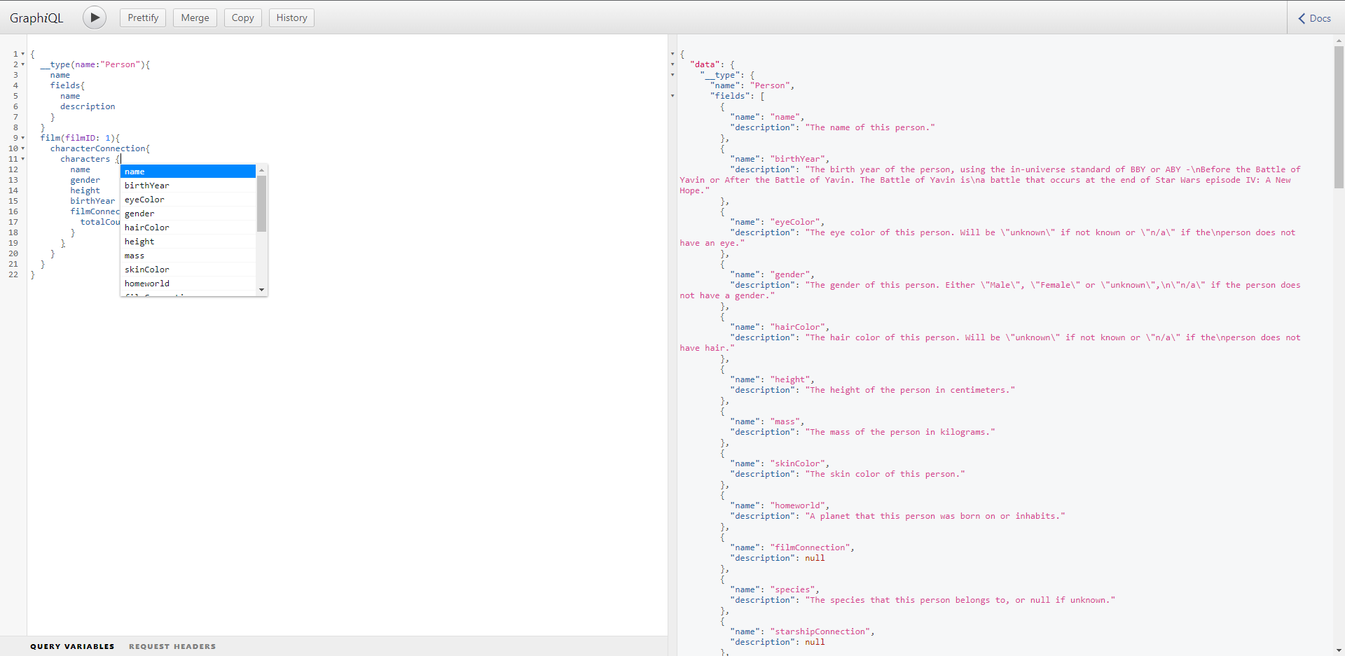 GraphQL - SWAPI clone