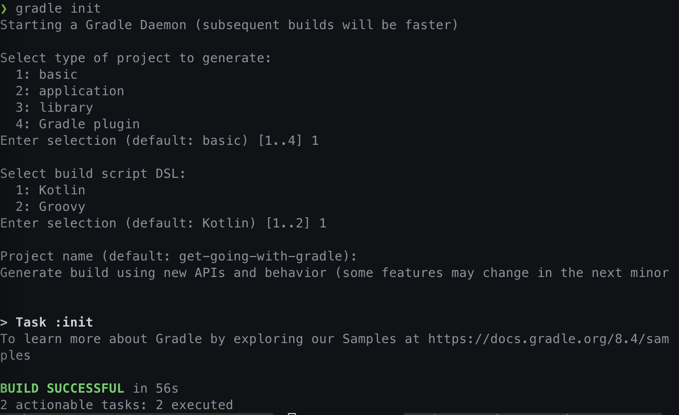 gradle init