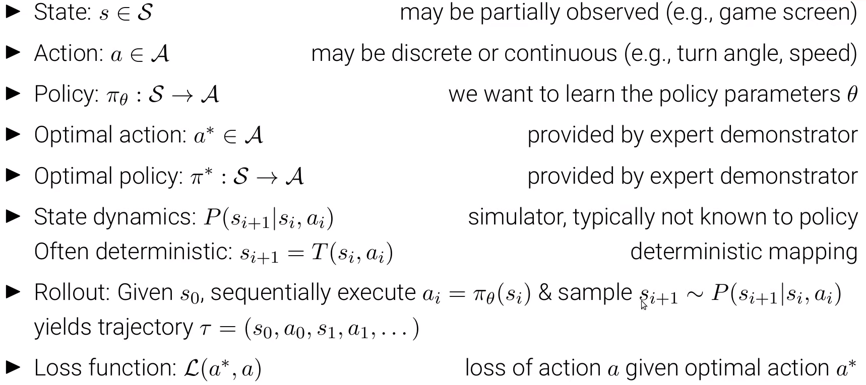 formal definition of imitation learning