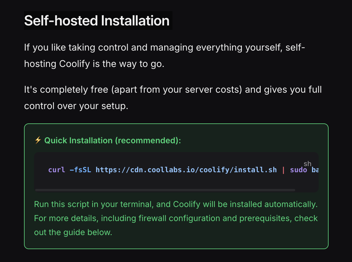 Coolify + Lightsail로 셀프호스팅하기