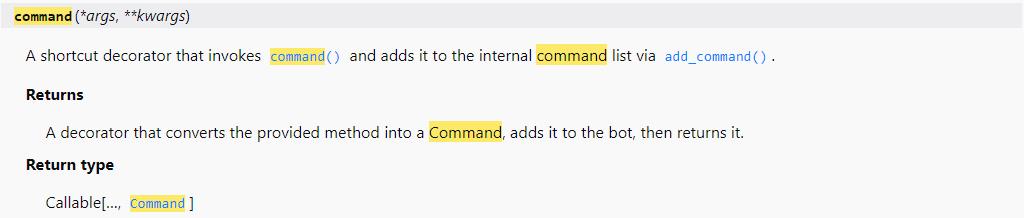 3. @bot.command()