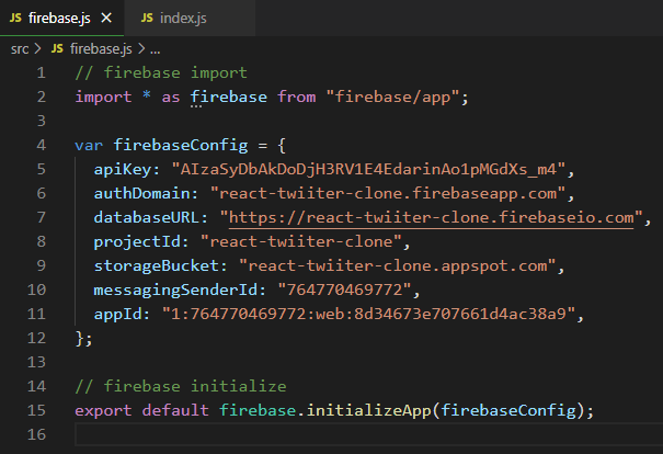 React Twitter Clone (2) - 프로젝트 생성/세팅 - Firebase 생성 & 연결