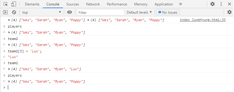 [JavaScript30] 📄 14. JavaScript References VS Copying