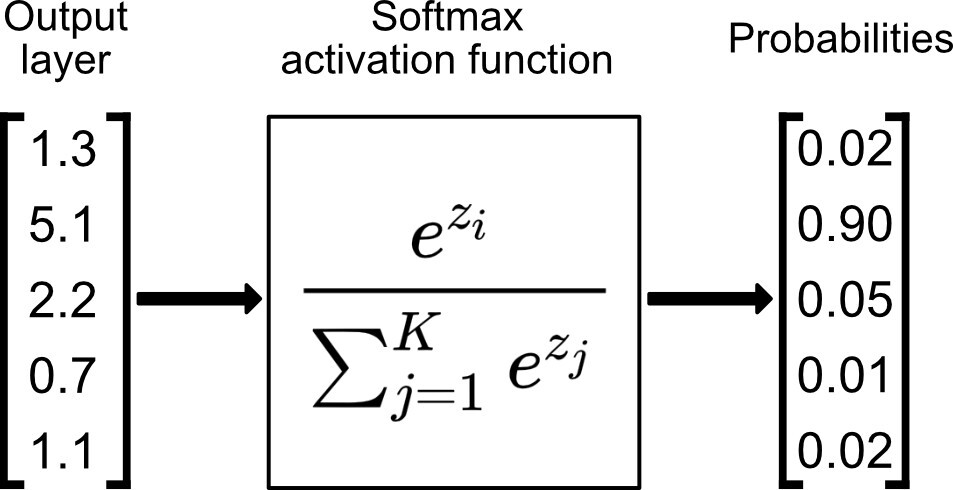 출처 : https://towardsdatascience.com/softmax-activation-function-explained-a7e1bc3ad60