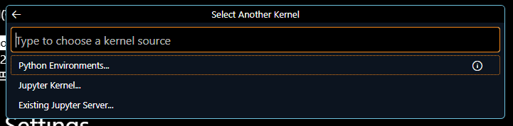 다른 커널 선택 화면