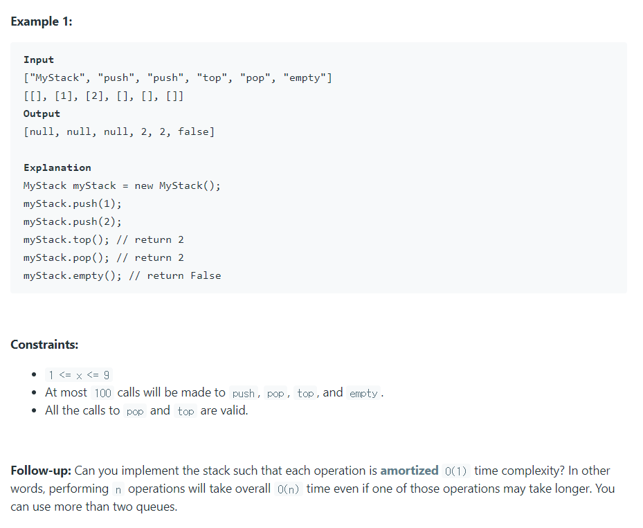 23. Implement Stack using Queues