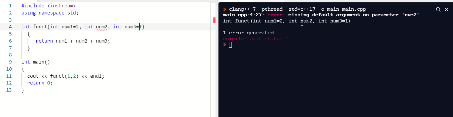 C++.3 function overload / default