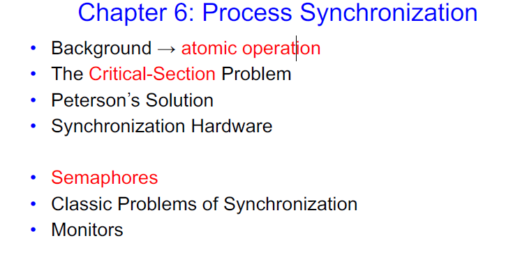 Process Synchronization Classification In Os 0507 OS 수업 노트 (ch6.1)