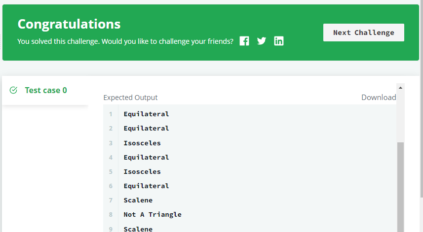 [HackerRank] Type Of Triangle