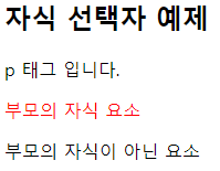 자식 선택자 결과