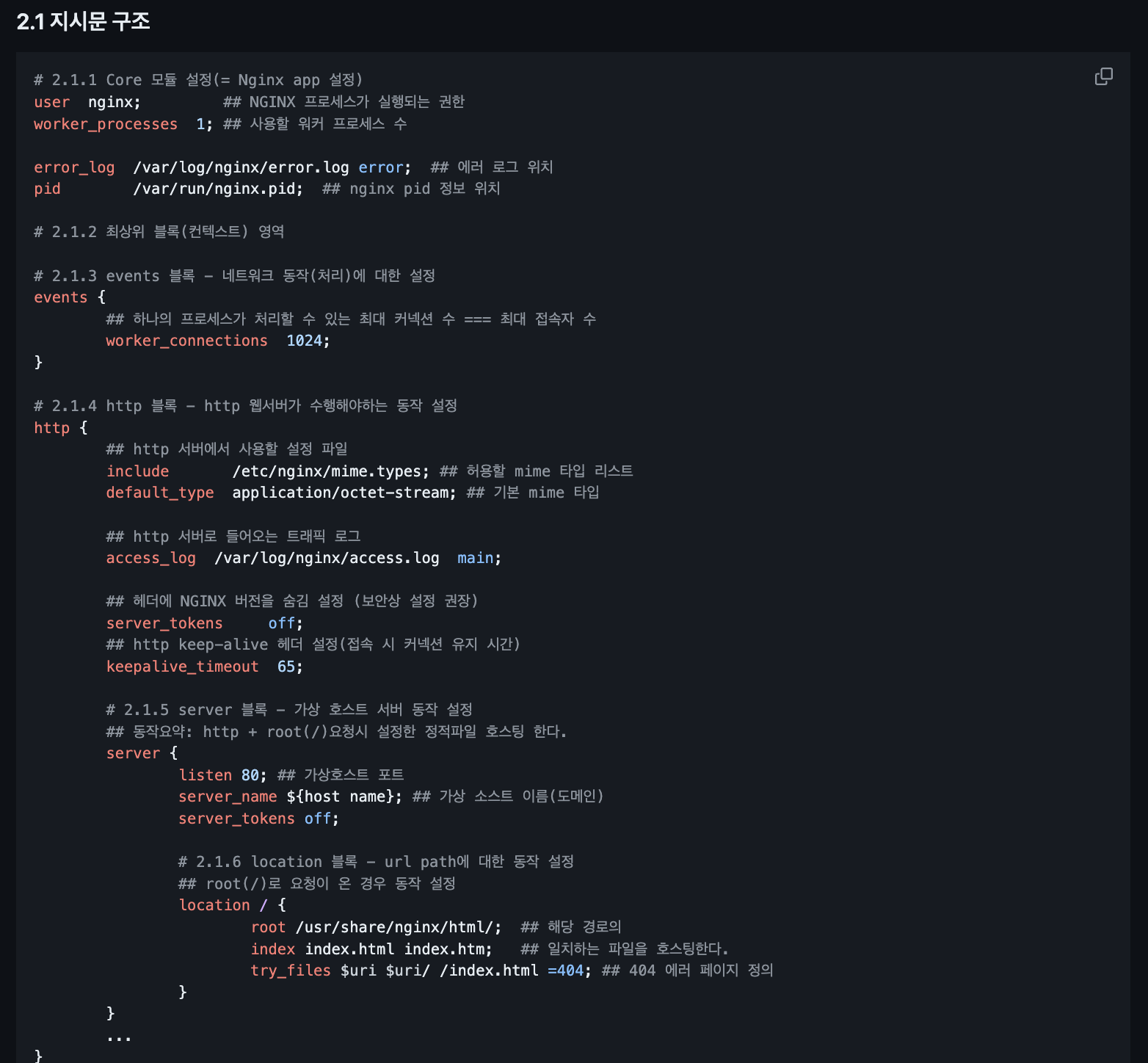 Nginx 설정 예시