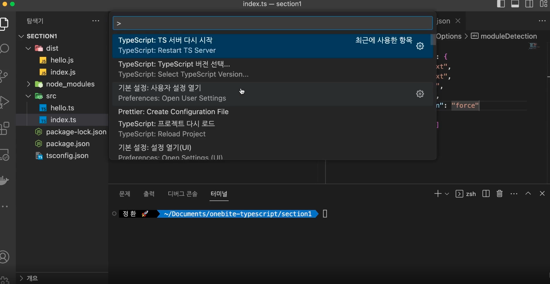 타입스크립트 restart