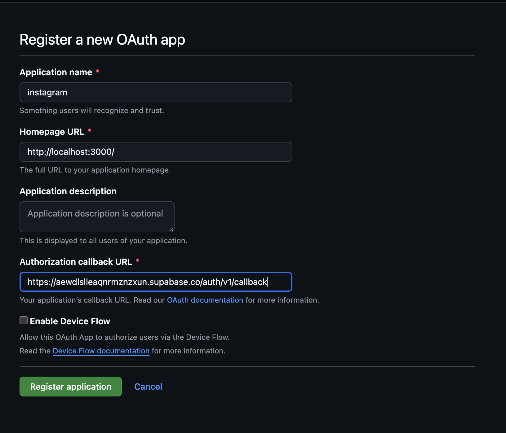 OAuth 설정