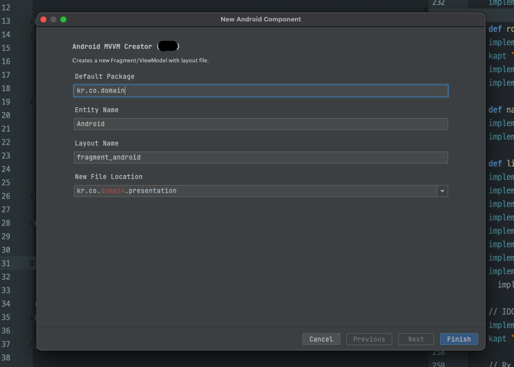 Custom Template Plugin for Android Studio