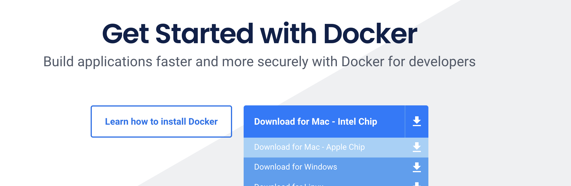 Docker 홈페이지 Apple Chip