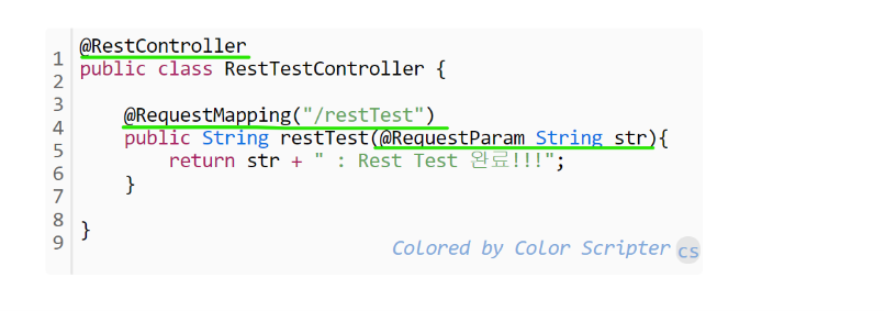 Restcontroller Proper Code Spring 에서 REST API 구현 과 정의