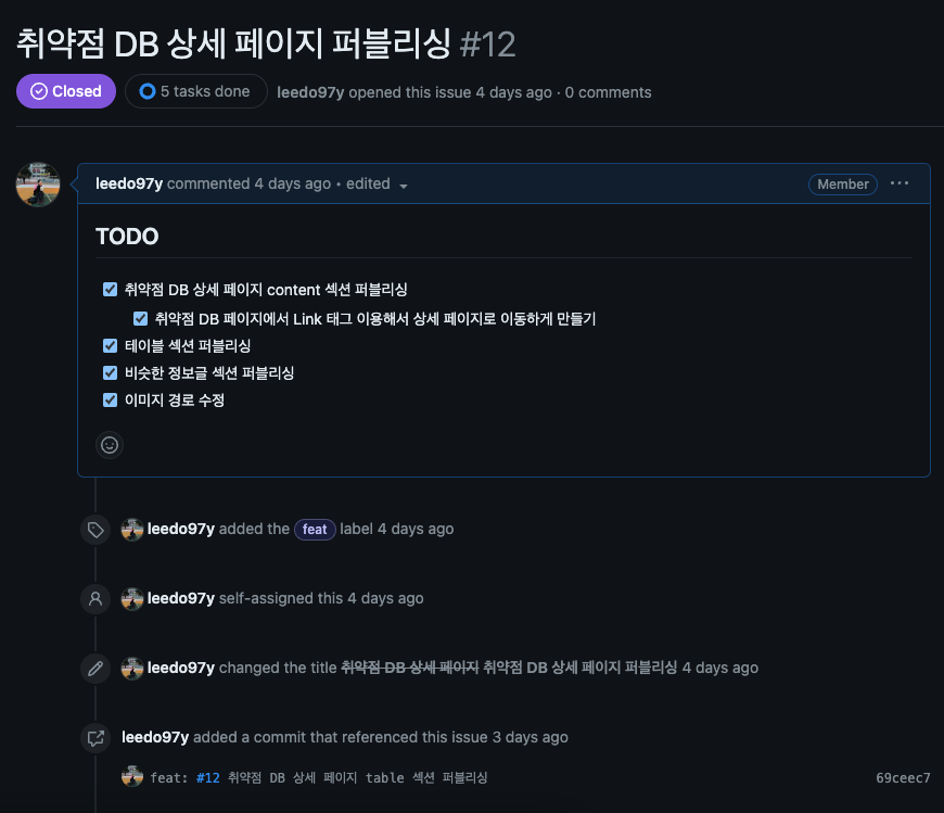 issue 템플릿 활용예시