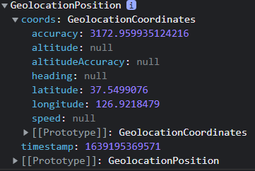 Browsergeolocation Api Geolocation API 사용하기