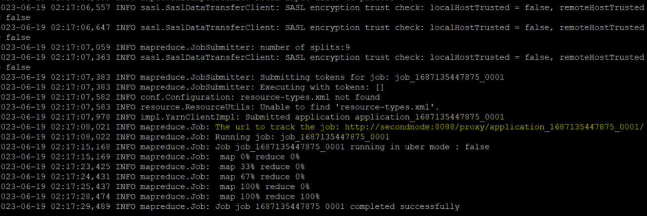 hadoop mapreduce 출력창