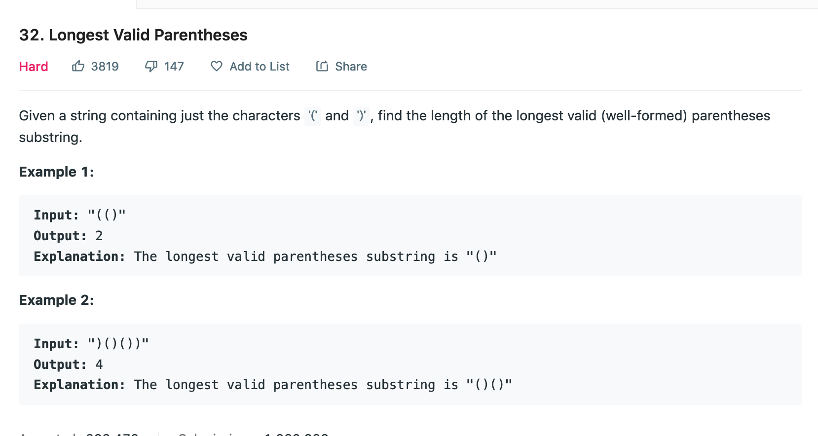 Length Of Longest Valid Parentheses