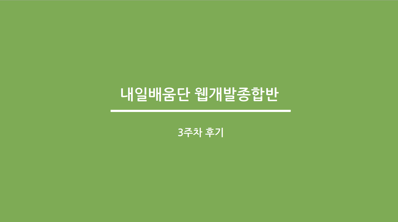 웹개발종합반 3주차 강의 후기