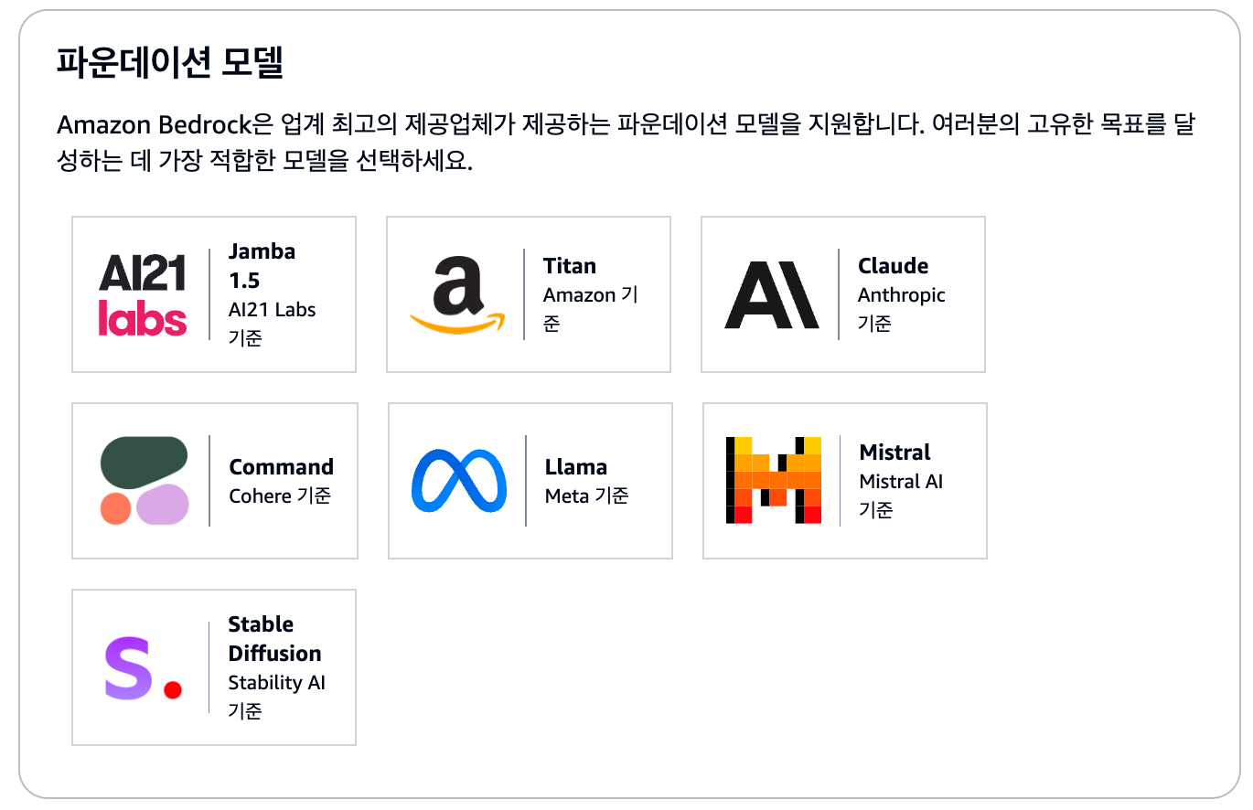 AWS에서 사용 가능한 모델