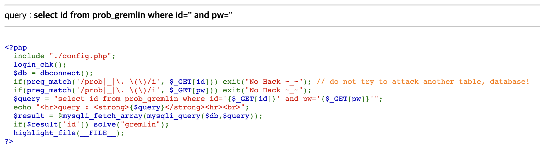 [웹해킹] SQL Injection - LoS gremlin
