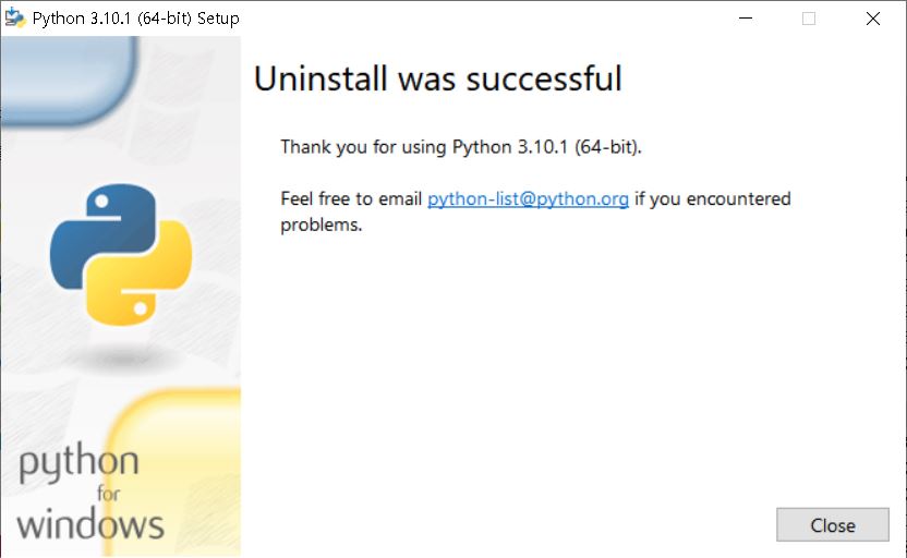 Trouble Shooting - Windows Python 삭제 오류