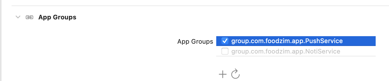 App Groups 설정