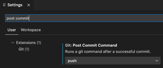 [TIL] VSCode 에서 git 사용시 commit 하면 바로 push 되도록 하기